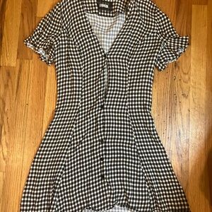 Reformation Black and White Gingham Dress